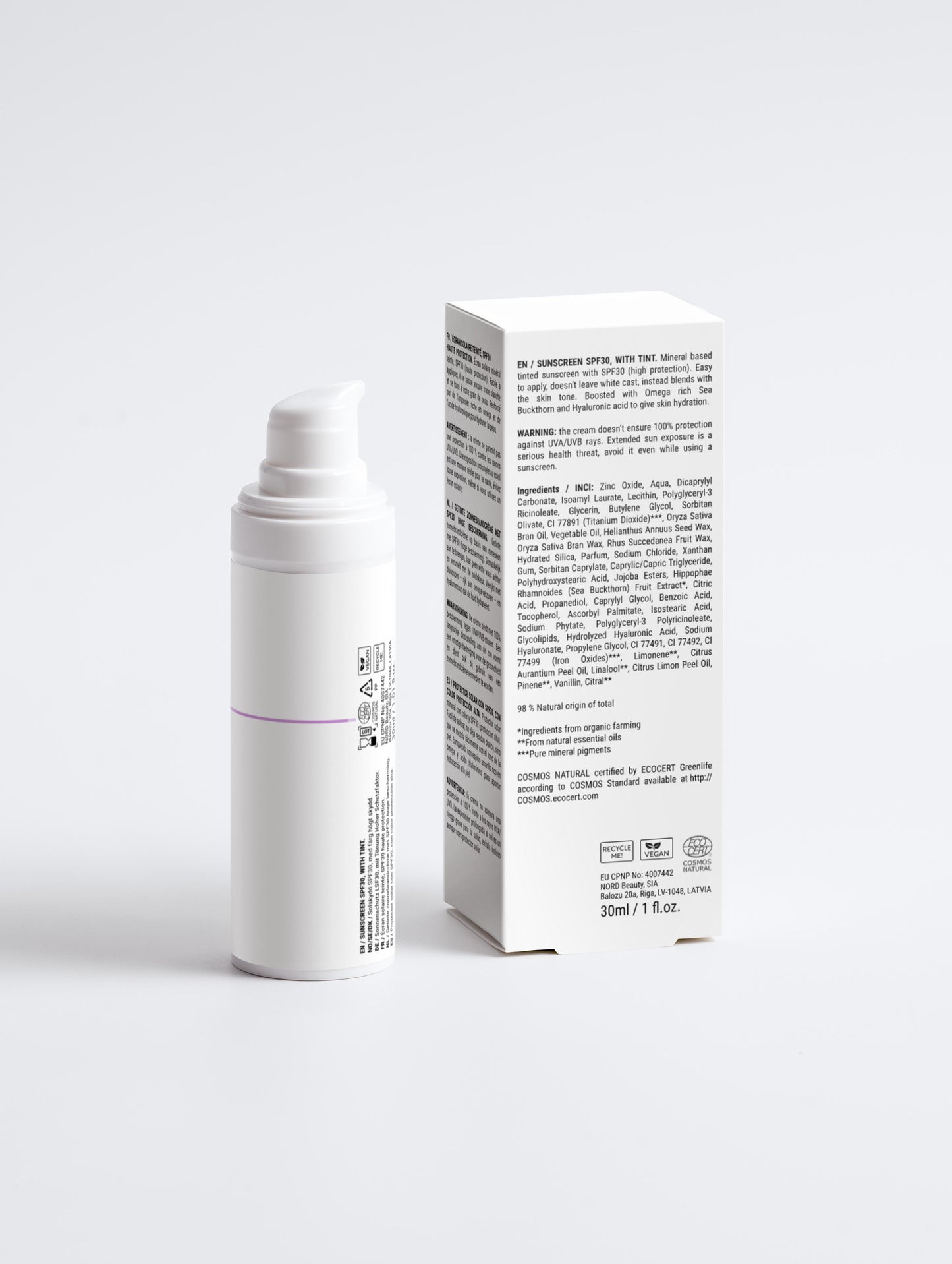 Sunscreen SPF30, with tint