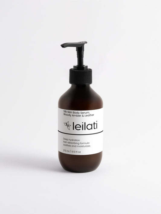 Silk Skin Body Serum, Woody Amber & Leather